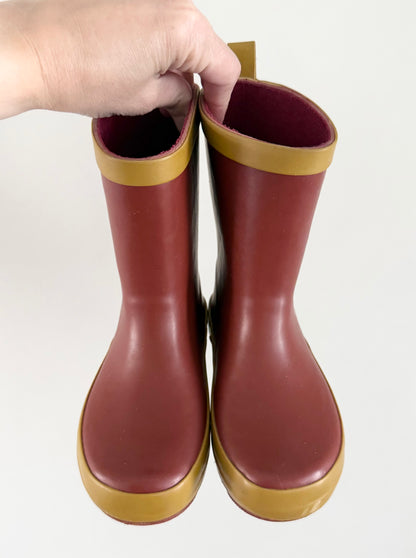 Coco Village Fauve Dark Red & Yellow Rubber Boots (10)