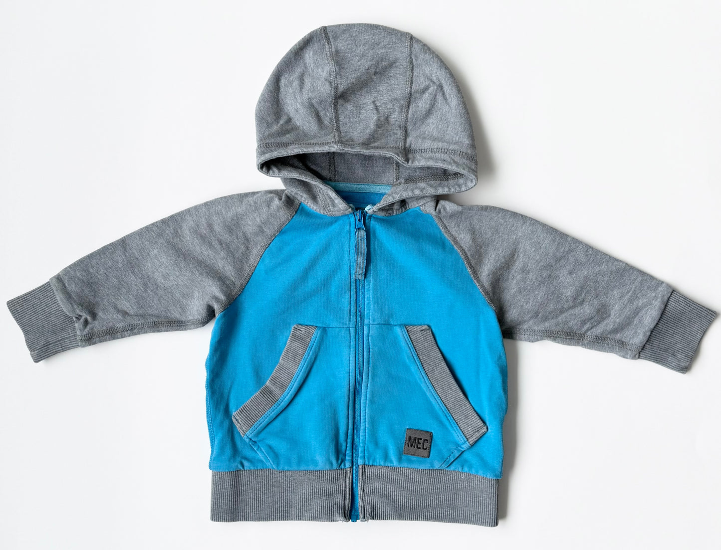 MEC Blue & Grey Zip Up Hoodie (12 Months)