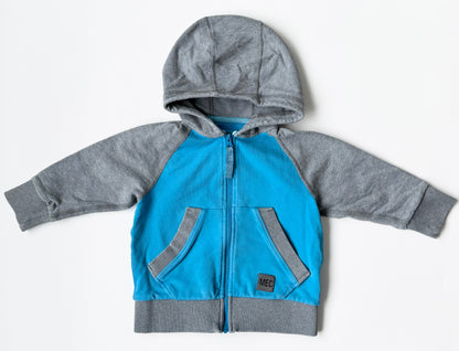 MEC Blue & Grey Zip Up Hoodie (12 Months)