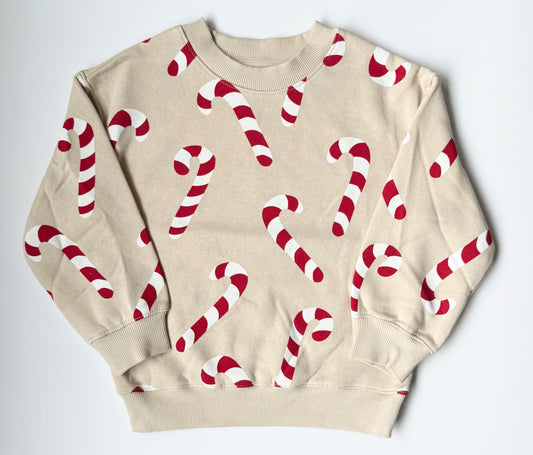H&M Tan Candy Canes Crewneck Sweater - New (2-4 Years)