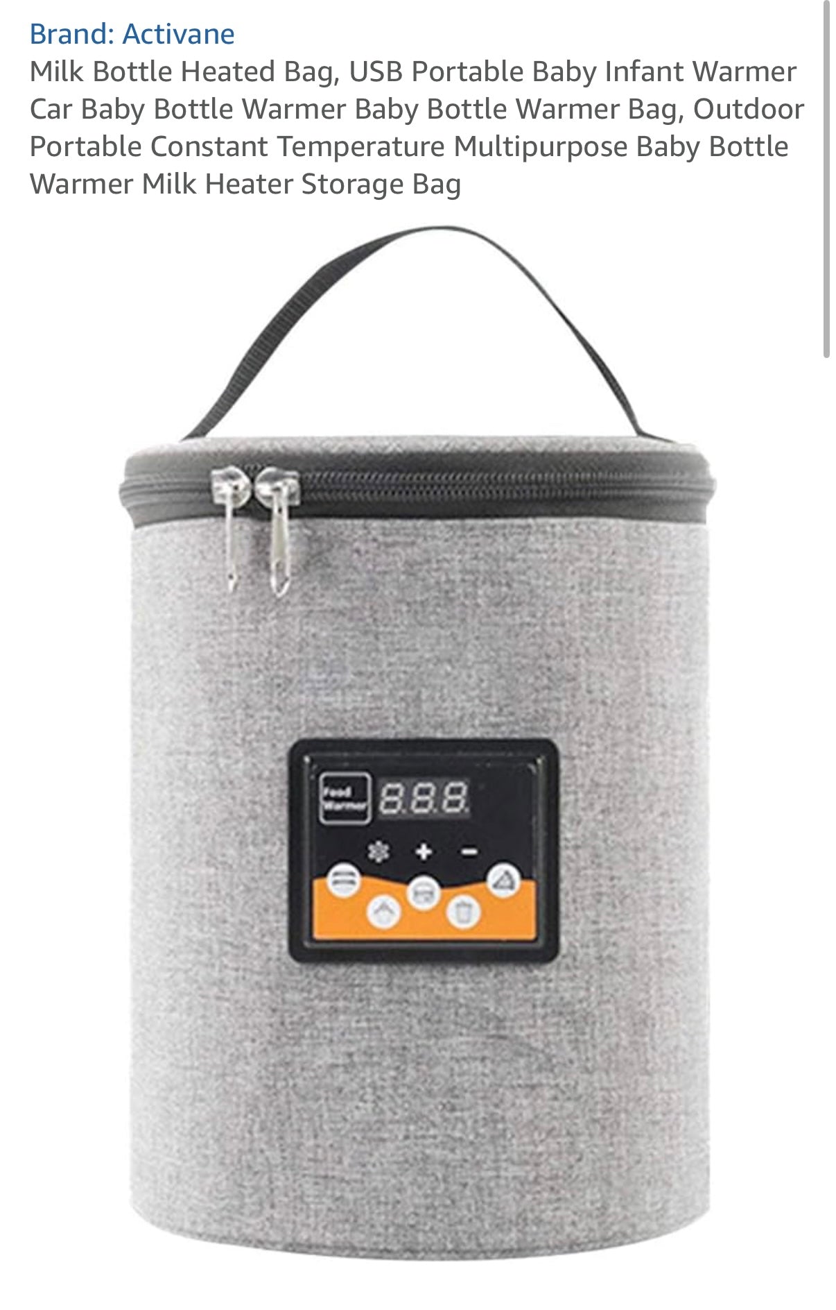 Baby Bottle Heated Bag - Grey