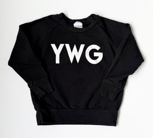 Posh & Cozy Black “YWG” Pullover (1T)