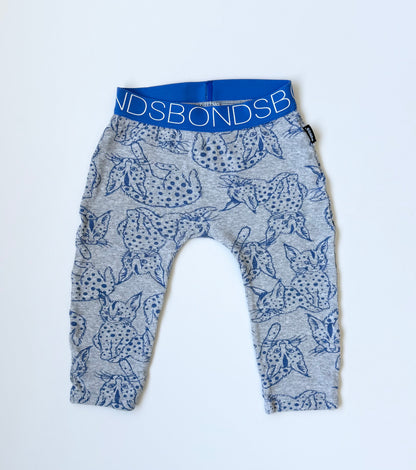 Bonds Grey & Blue Ribbed Linx Leggings (12-18 Months)