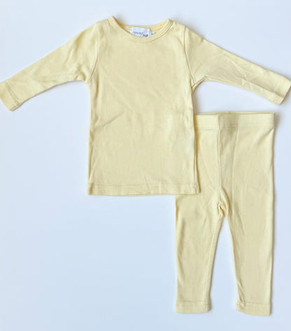 Never/Not Yellow Ribbed Long Sleeve & Leggings Set (6-12 Months)