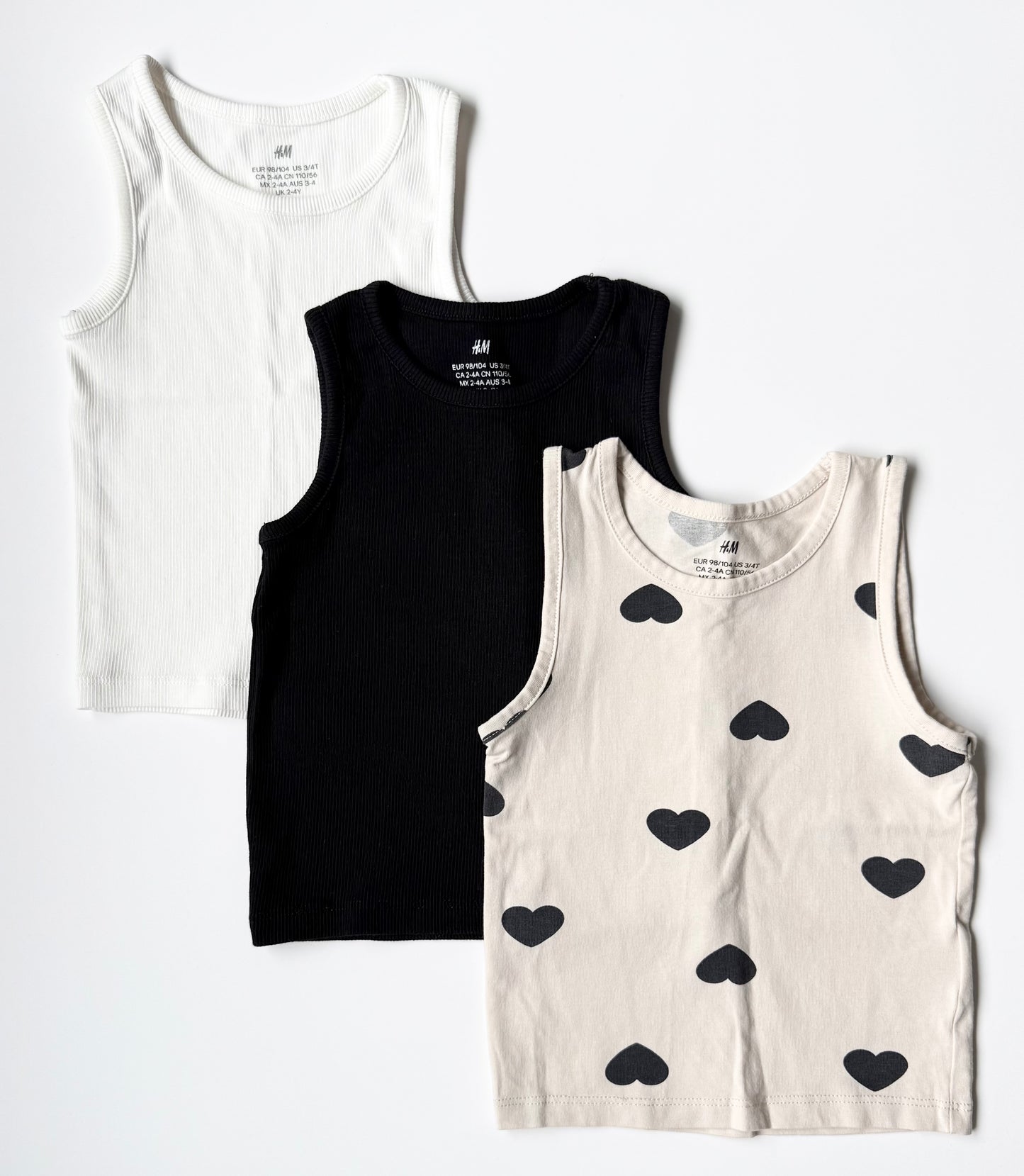 H&M Ribbed & Patterned Tank Top Bundle (2-4 Years)