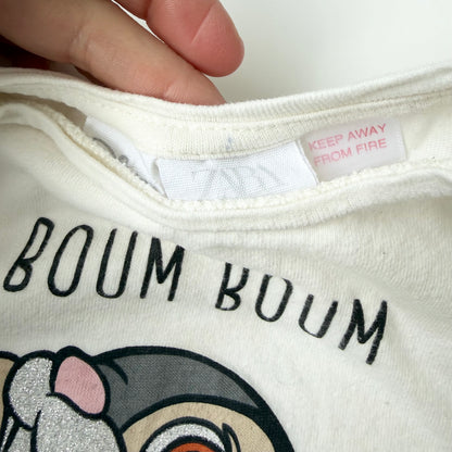 Zara x Disney White Thumper “Boum Boum”T-Shirt (3-6 Months)