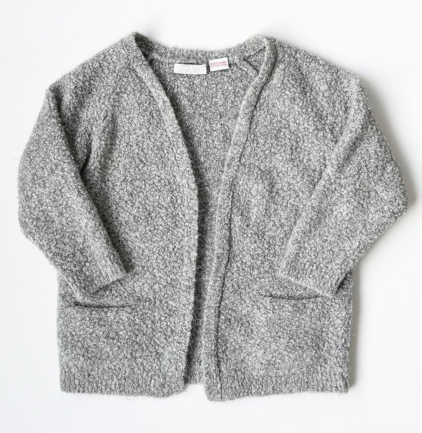 Zara Grey Fuzzy Knit Cardigan (2-3 Years)