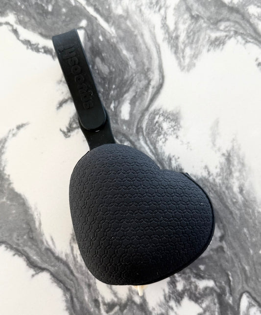 Black Rubber Heart Soother Holder