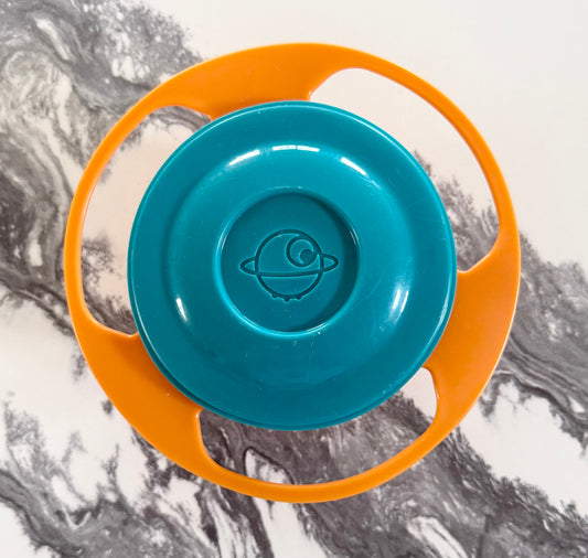 Orange & Turquoise Non-Spill Snack Bowl