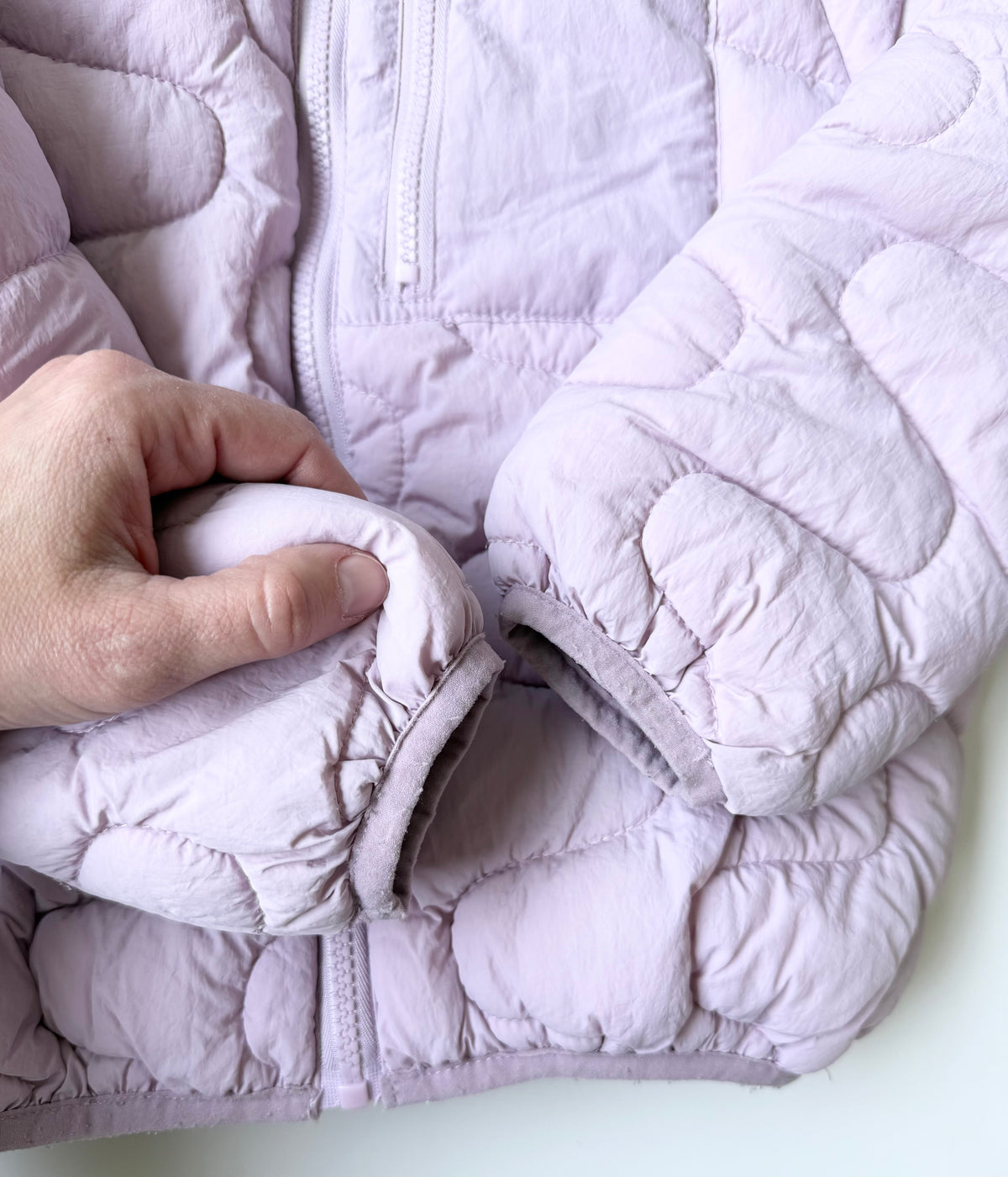 Zara Light Purple Squiggle Quilted Puffer Jacket (8 Years)