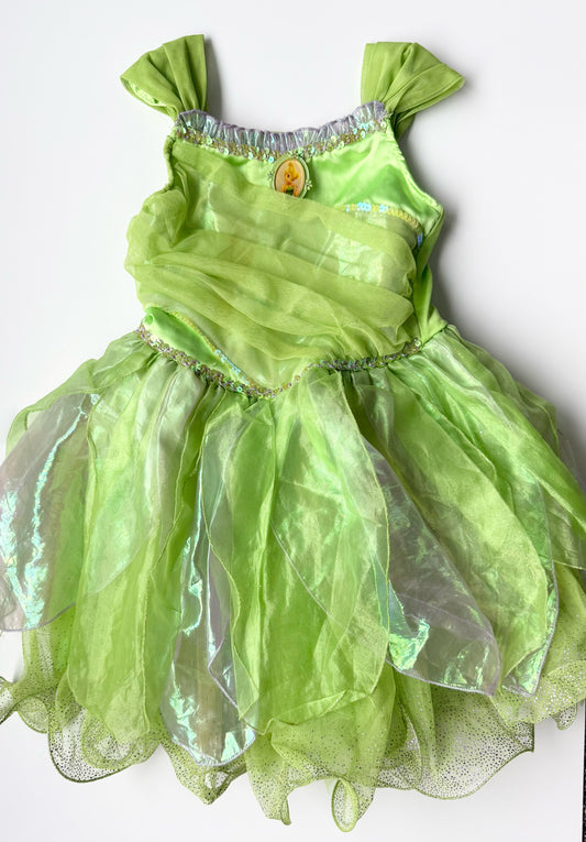 Disney Store Tinkerbelle Green Costume Dress (5/6 Years)