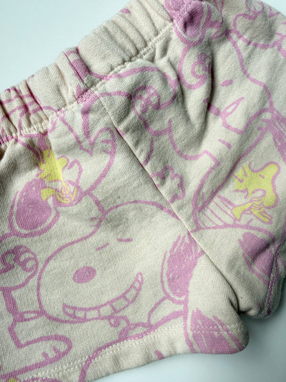 Zara x Peanuts Pink Snoopy & Woodstock Sweat Shorts (2 Years)