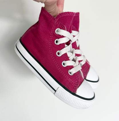 Converse Berry Maroon High Top Lace Up Sneakers (6)