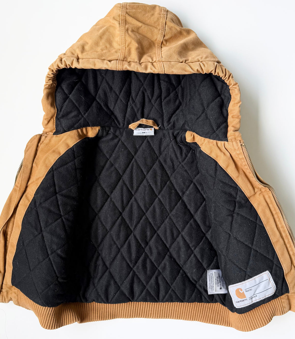 Carhartt Brown Active Flannel Quilt-Lined Cotton Duck Canvas Jacket (2T)