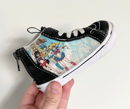 Vans x Sailor Moon Black & White High Top Stretch Lace & Zipper Sneakers (6)