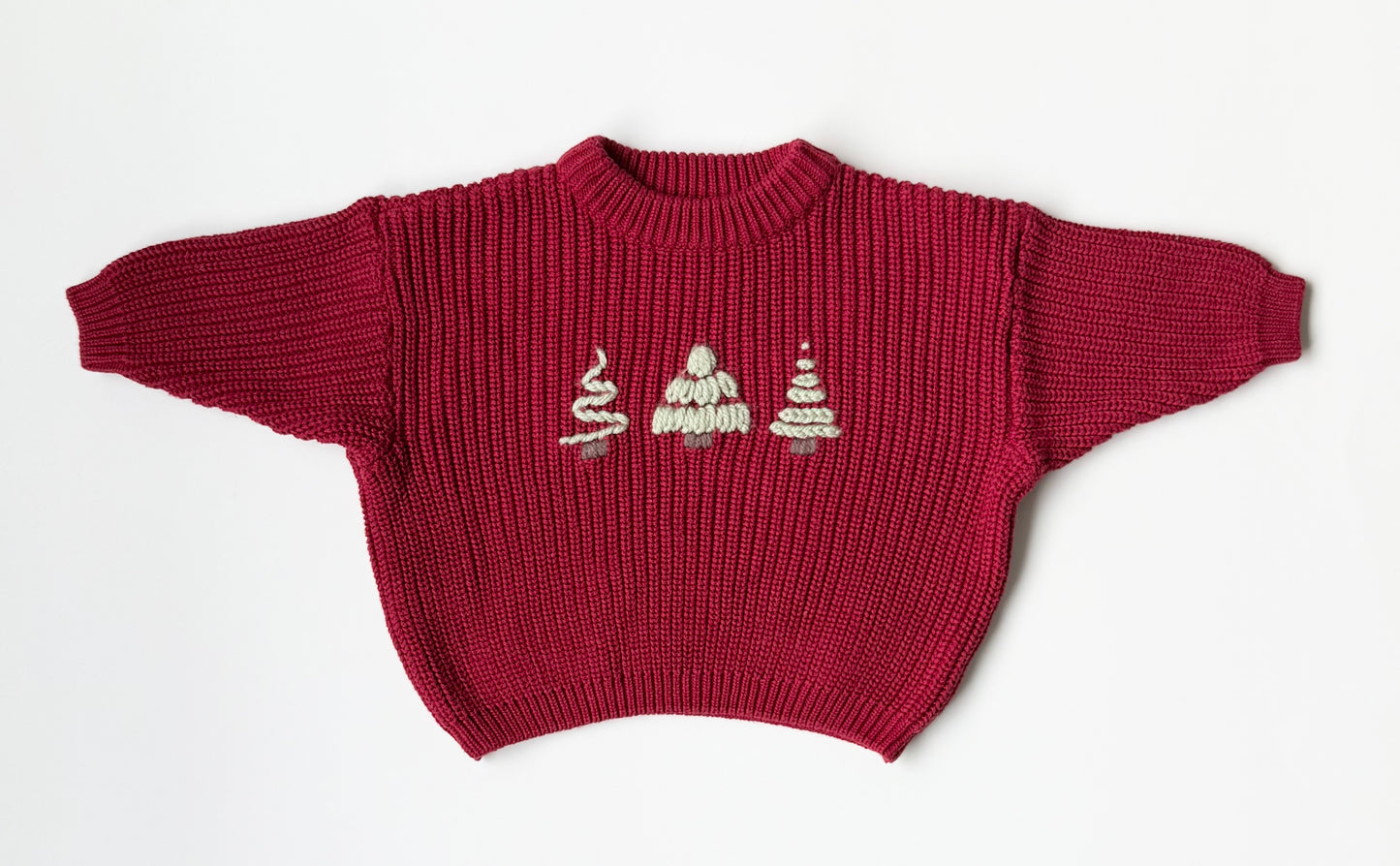 Red Knit Christmas Trees Sweater (0-3 Months)