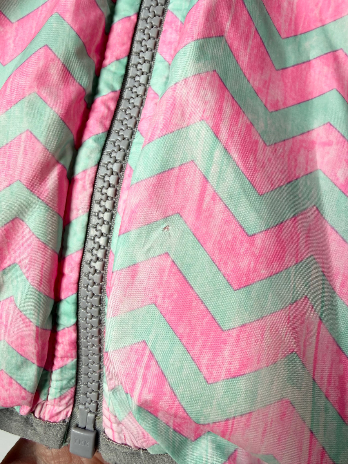 The North Face Perrito Hot Pink & Grey Chevron Reversible Puffer Jacket (2T)