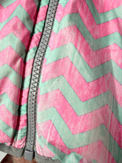 The North Face Perrito Hot Pink & Grey Chevron Reversible Puffer Jacket (2T)
