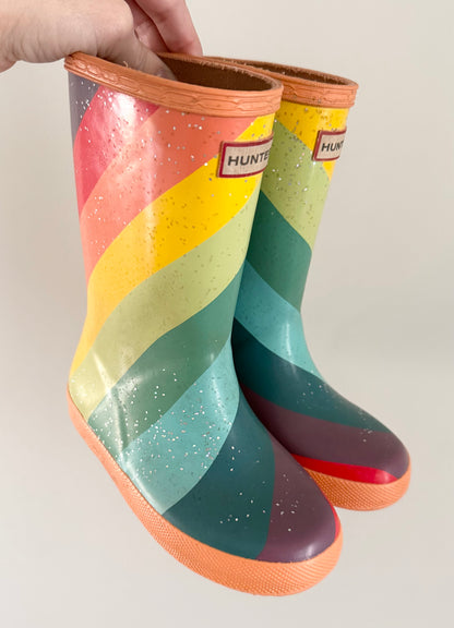 Hunter Rainbow Sparkle Rubber Boots (UK10)