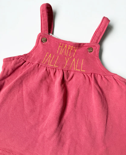 Rae Dunn Pink “Happy Fall Ya’ll” Skirtall (6-9 Months)