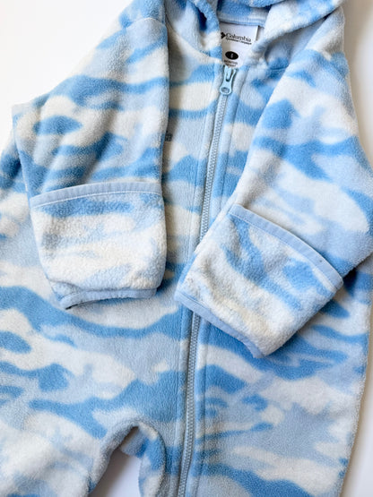 Columbia Pastel Blue Camo Fleece Bunting Suit (6 Months)