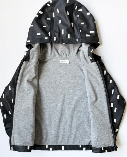 Miles the Label Black & White Lines Rain Coat (5 Years)