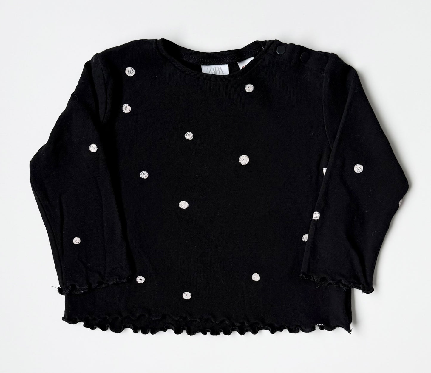 Zara Black & White Polkadot Long Sleeve & Leggings Set (12-18 Months)