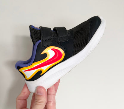 Nike Star Runner 2 Black & Purple Fire Velcro Sneakers (9C)