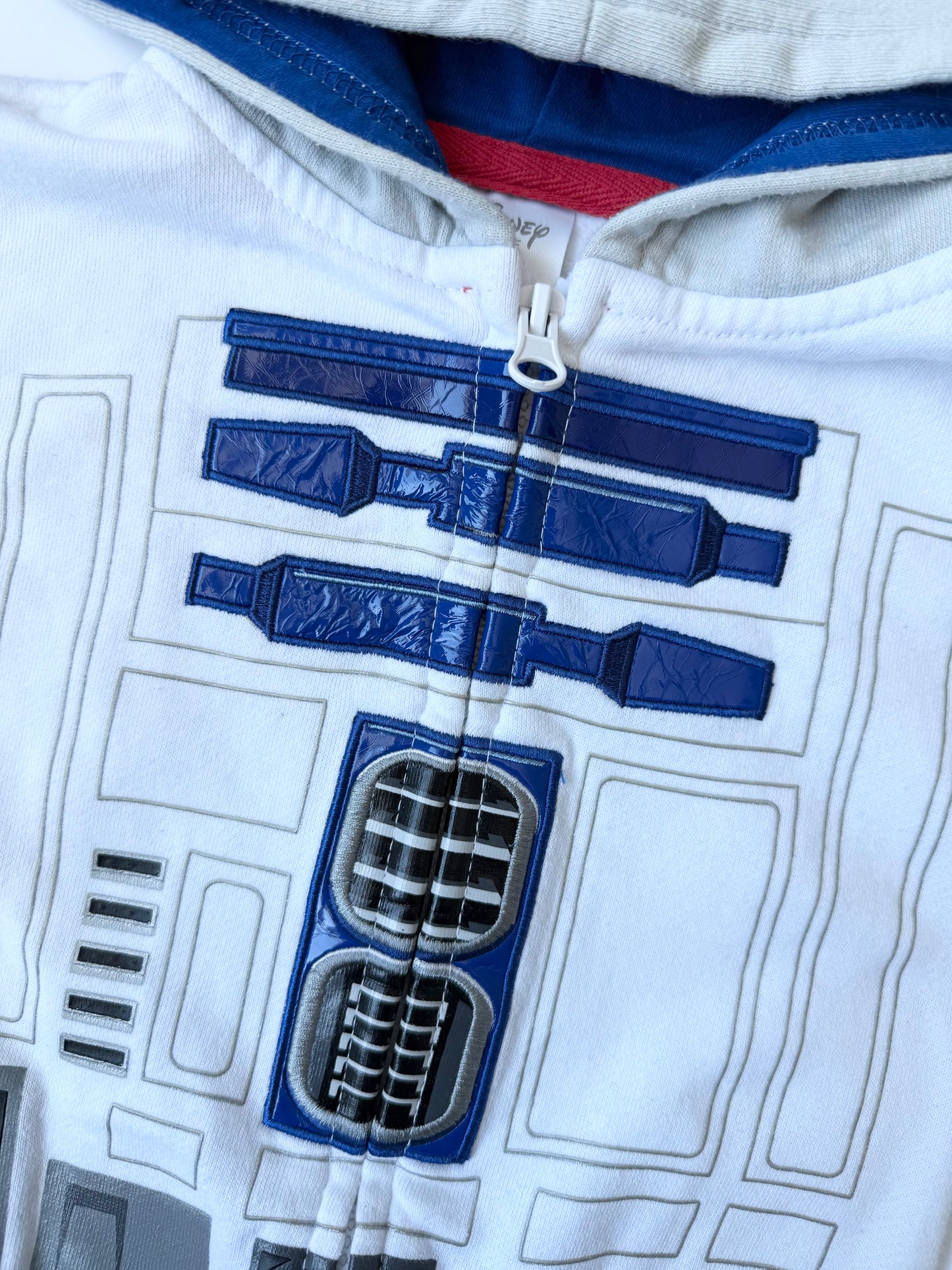 The Disney Store White & Blue R2D2 Zip Up Hoodie (2T)