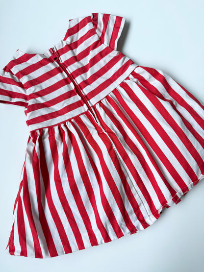 The Disney Store Red & White Stripped Minnie Mouse Dress (6-9 Months)