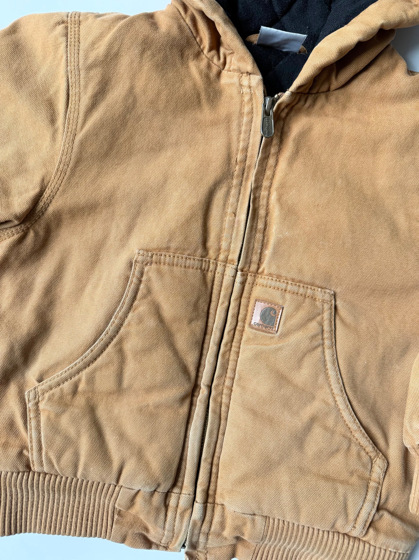 Carhartt Brown Active Flannel Quilt-Lined Cotton Duck Canvas Jacket (4T)
