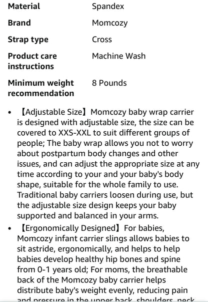 Momcozy Baby Wrap Carrier in Dark Grey