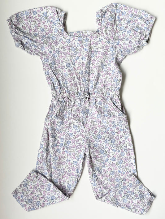 Joe Fresh Purple Floral Short Sleeve Jumpsuit (3 Years)