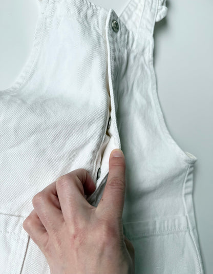Zara White Jean Shorty Overalls (3-4 Years)
