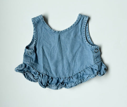 Zara Light Jean Cropped Tank Top (18-24 Months)