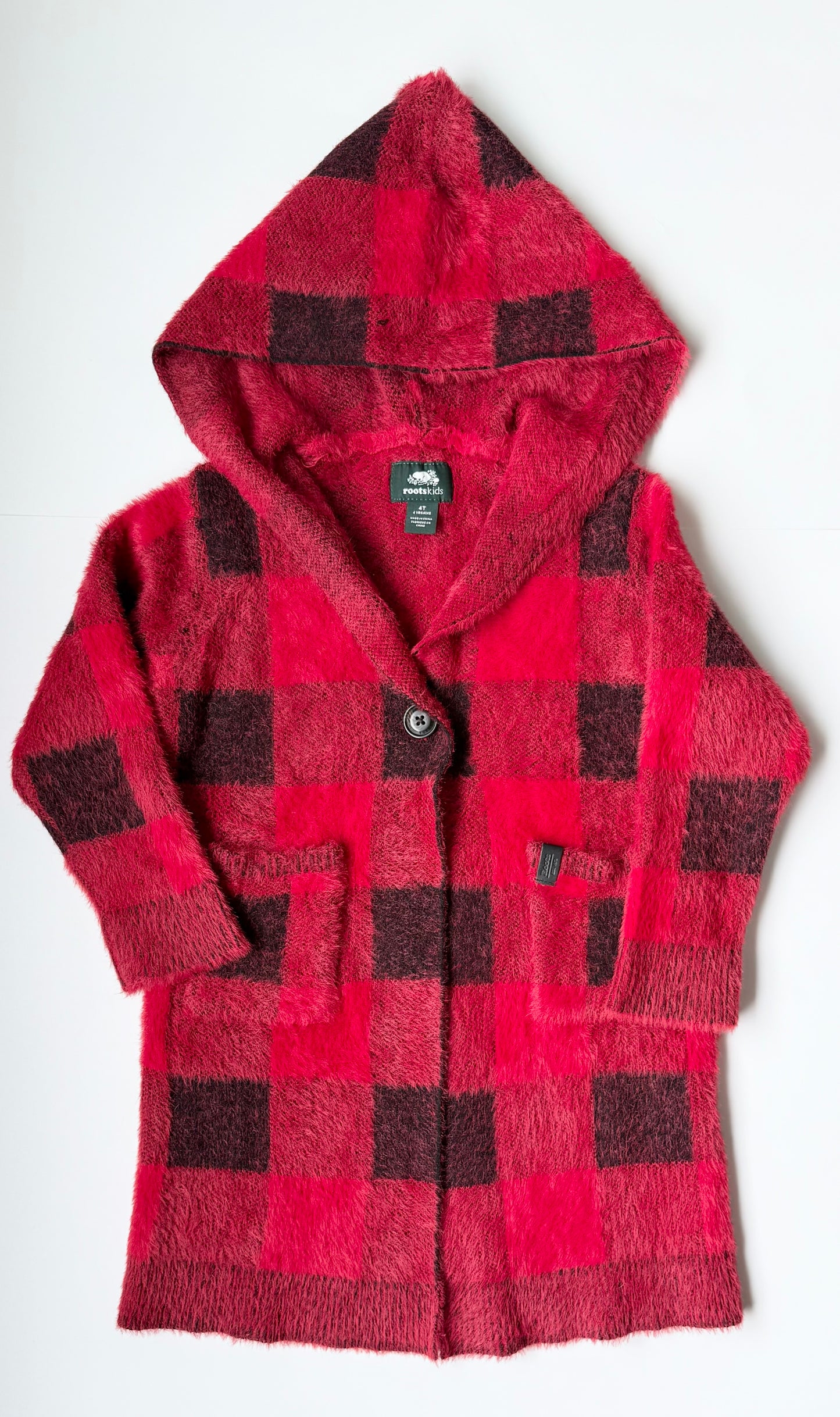 Roots Kids Plaid Hooded Cardigan (4T)