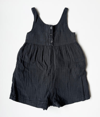 Baby Gap Black Muslin Tank Shorty Romper (2 Years)