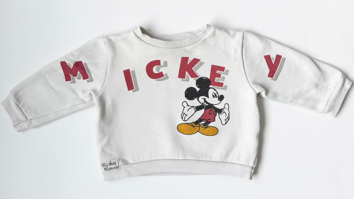 Zara x Disney White & Red Mickey Crewneck Sweater (9-12 Months)