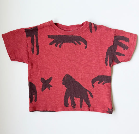 Zara Dark Orange/Red Gorilla T-Shirt (9-12 Months)
