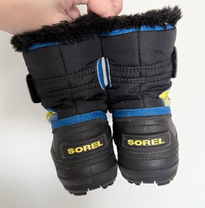 Sorel Black/Blue/Yellow Snow Commander Winter Boots (5)