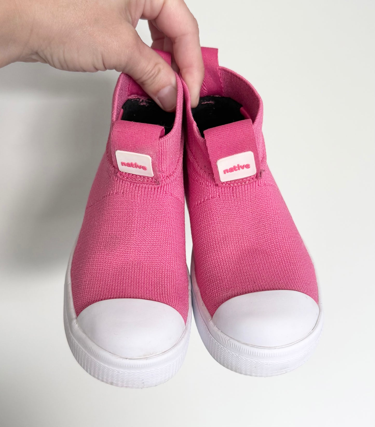 Native Jefferson Hydroknit Pink High Top Stretch Slip On Sneakers (10)