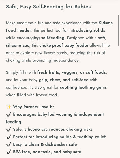 Kidsme Food Feeders - Aqua & Lime