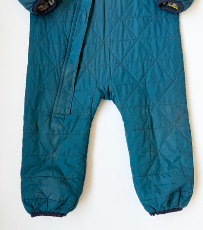 Patagonia Navy Woodland Creatures Reversible Puff-Ball Bunting Suit (12-18 Months)