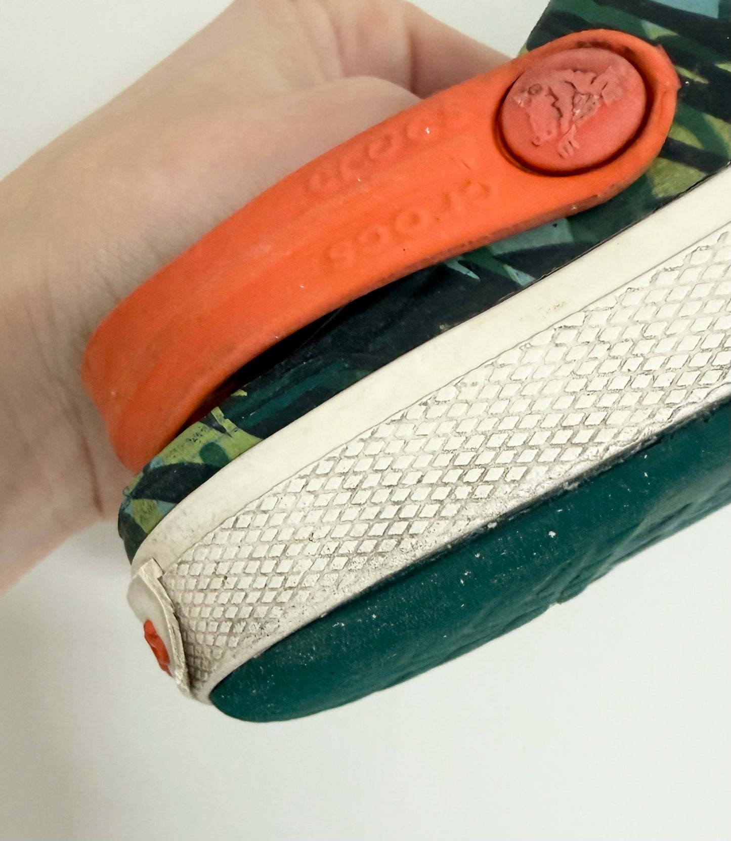 Crocs Camo & Orange Clogs With Fun Jibbitz (8/9)