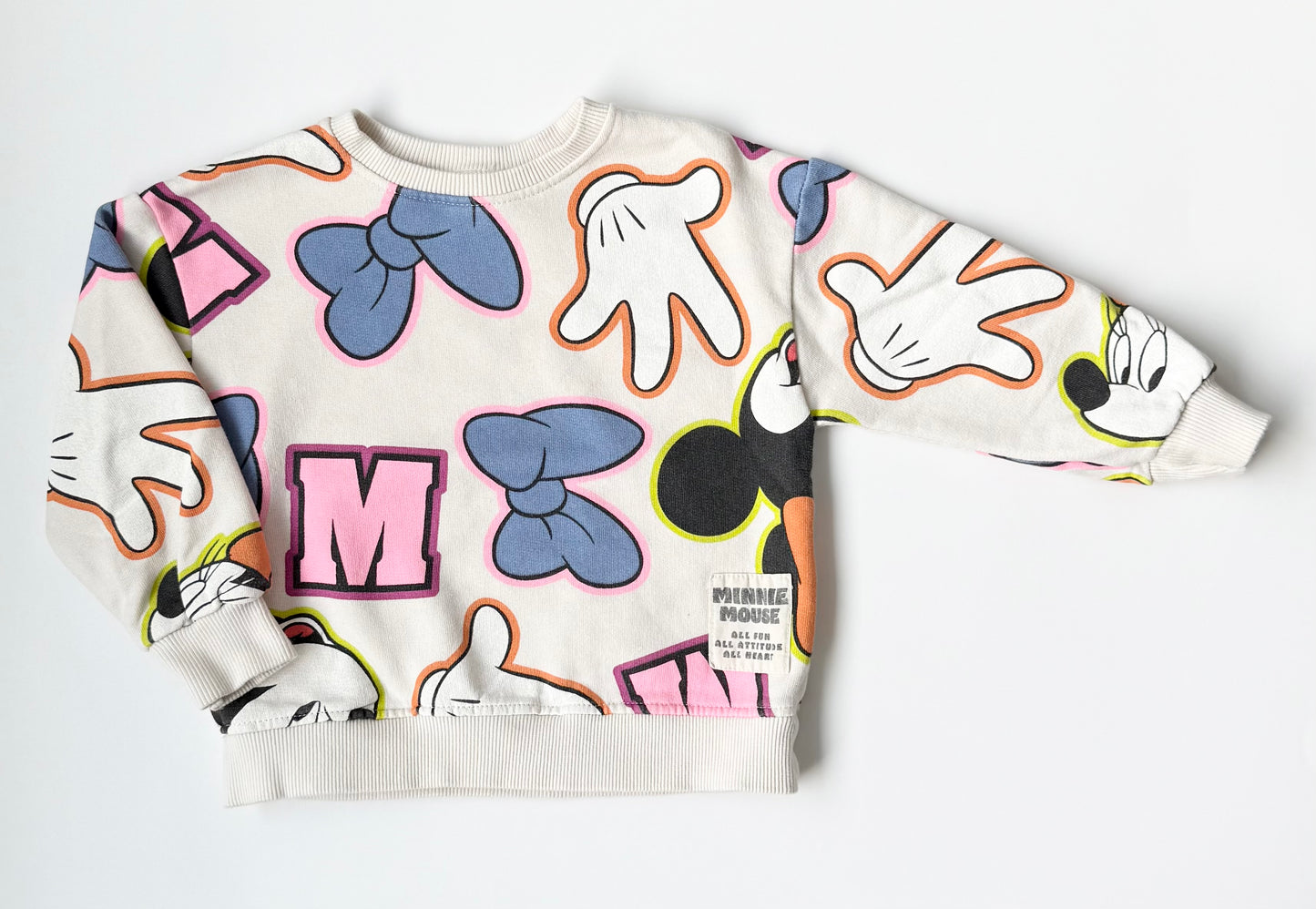 Zara x Disney Colourful Neon Disney Trinkets Crewneck Sweater (18-24 Months)