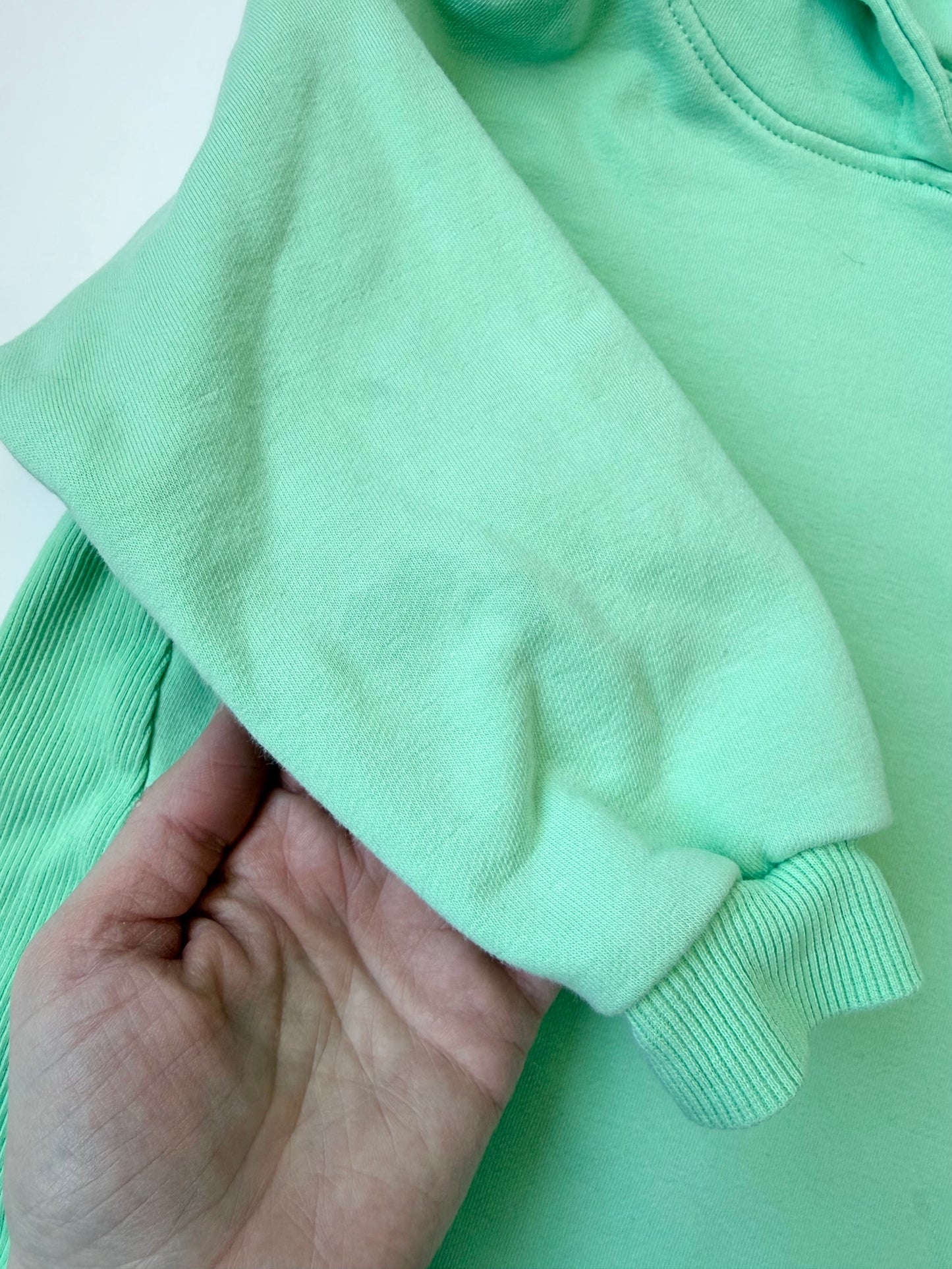 Zara Bright Green Hoodie & Ribbed Biker Shorts Set (4-5 Years)