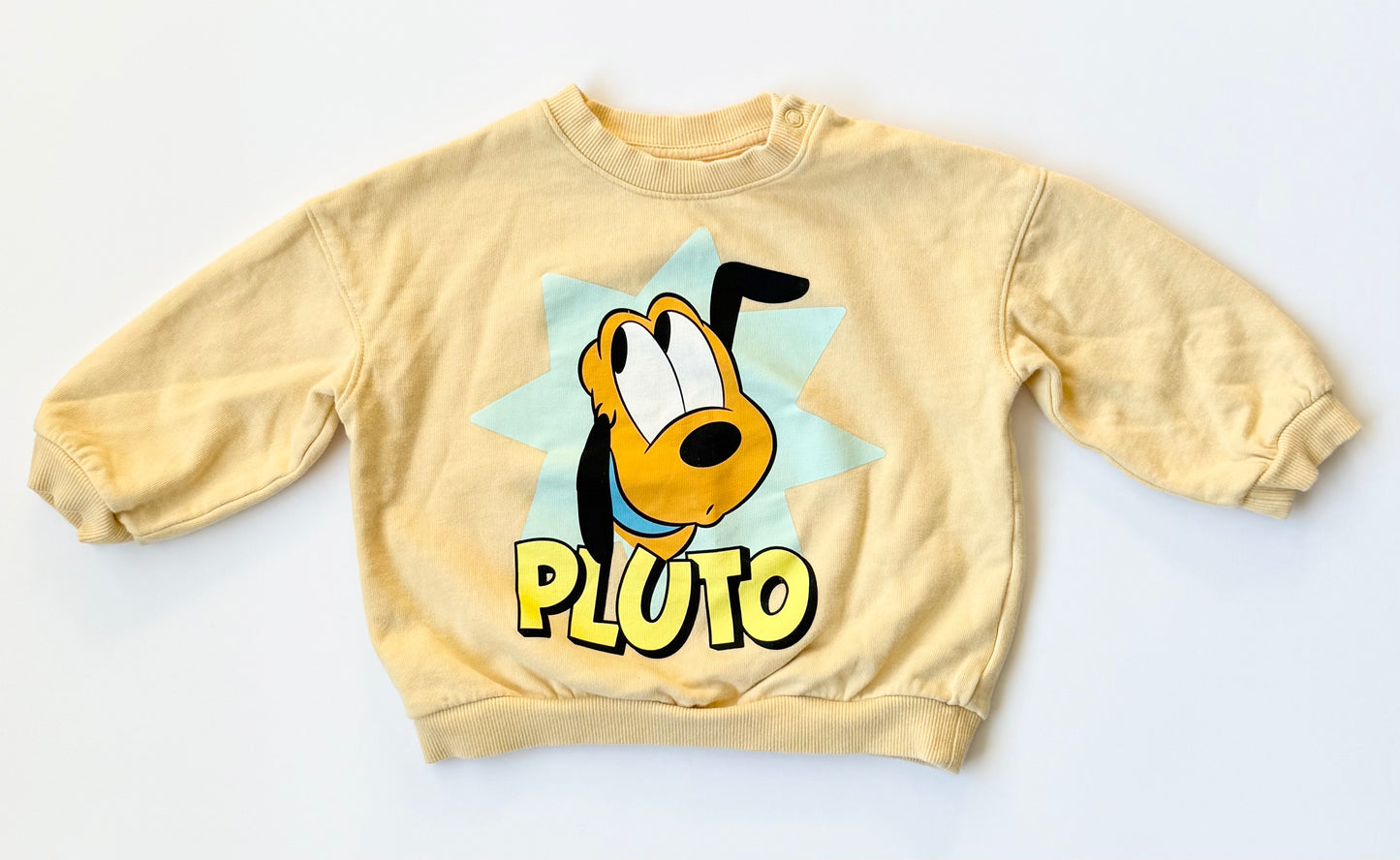 H&M x Disney Yellow Pluto Crewneck Sweater (12-18 Months)
