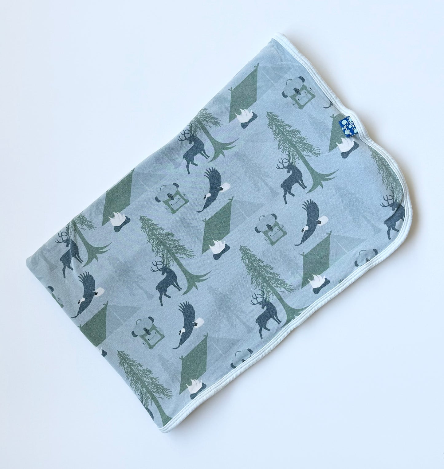 Kickee Pants Blue Woodland Creatures Swaddle Blanket