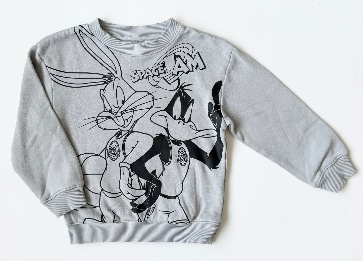 H&M x Warner Brothers Looney Tunes Grey “Space Jam” Bugs & Daffy Sweater (2-4 Years)