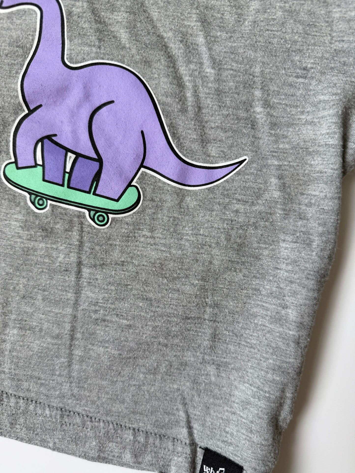 Whistle & Flute Light Grey Skateboarding Dinosaur T-Shirt (12-18 Months)